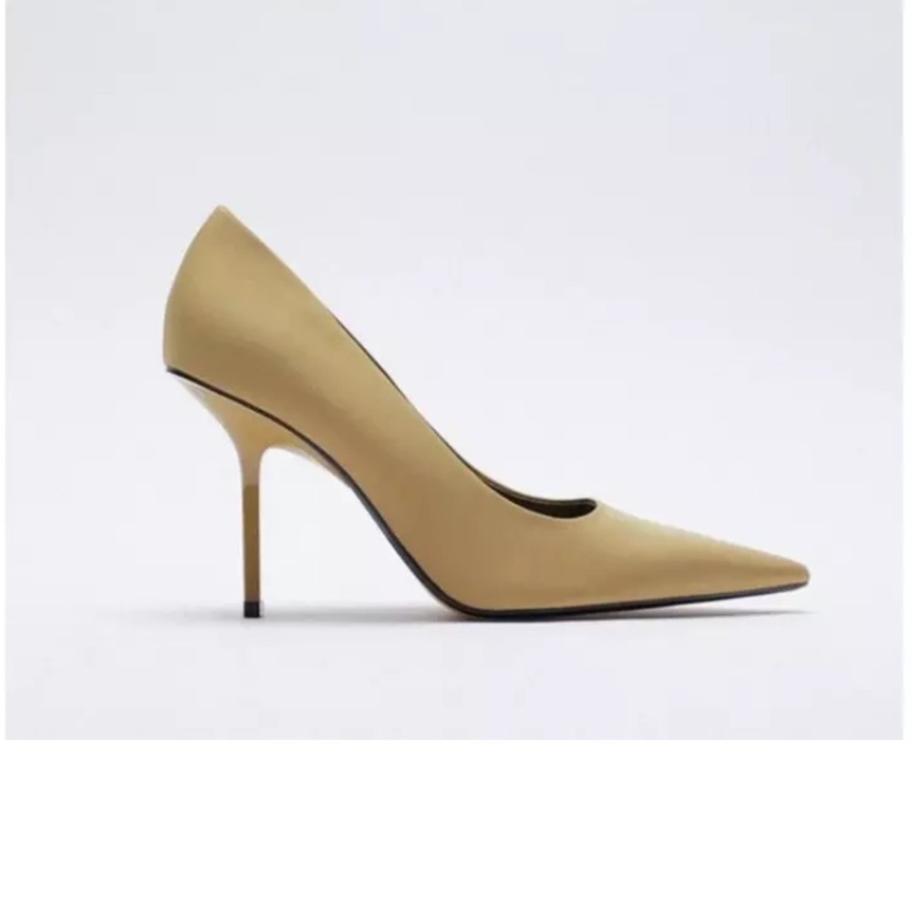 New Zara HIGH HEELED FABRIC pointed toe pumps women's shoes sz 9